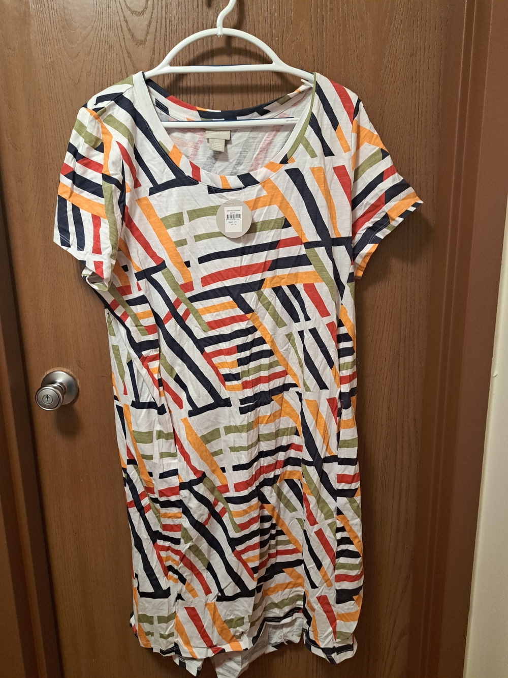 Casual Multicolor Stripe Midi Dress in White